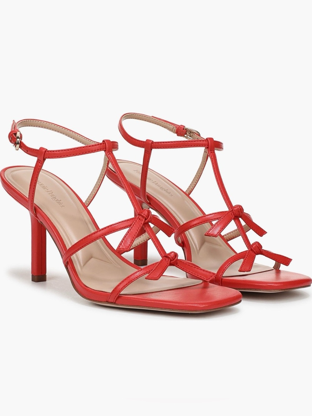 Favorite Daughter Solana Strappy Sandals Red Bow Heels Size 8 40 NIB